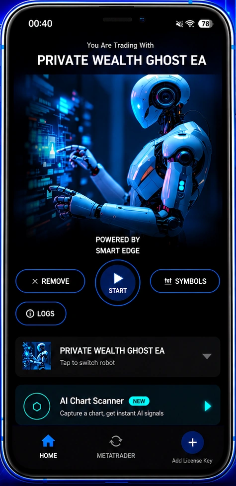 Private Wealth Ghost EA automated trading app with its robot and mobile controls